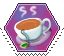 cup of tea hexagonal stamp